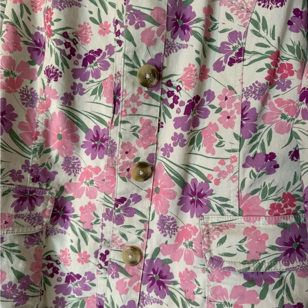Appleseed's Pink & Purple Floral Button-Front Jacket